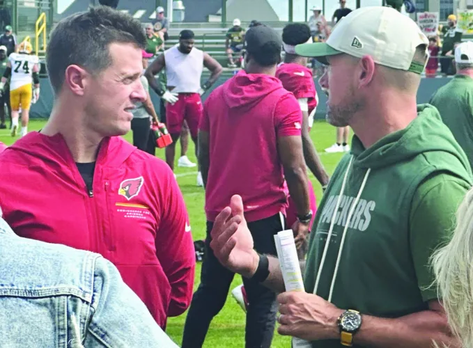 LaFleur brothers head teams at Packers-Cards joint practice